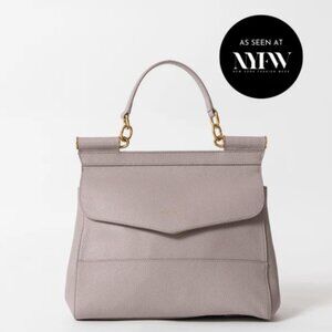 Structured Top-Handle Satchel in Dusty Lavender